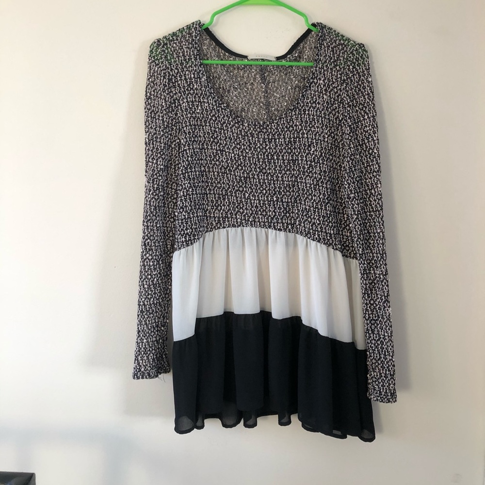 ANTHROPOLOGIE ENTRO PATTERNED TUNIC | OS |